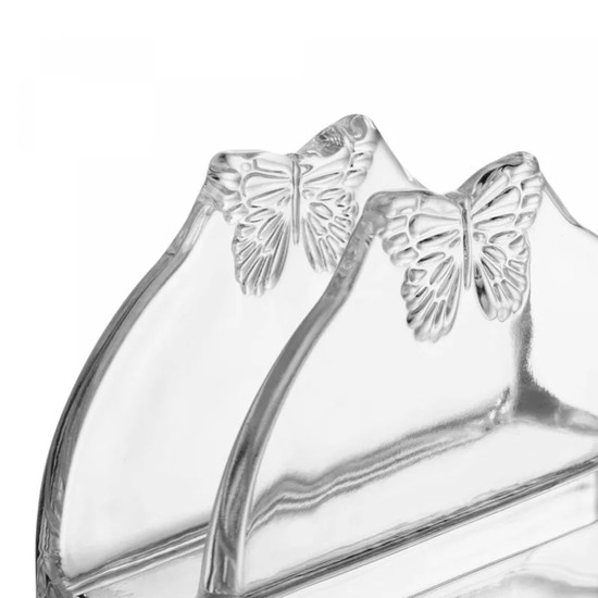 Imagem PORTA GUARDANAPOS BUTTERFLY EM VIDRO 9X13X5 CM - WOLFF
