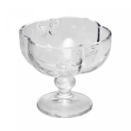 Imagem CONJUNTO 4 TAÇAS PARA SOBREMESA LINES BUTTERFLY 240ML EM VIDRO 10X10X10 CM - WOLFF