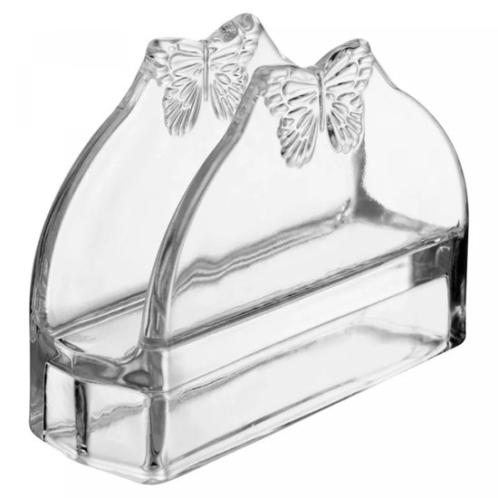 Imagem PORTA GUARDANAPOS BUTTERFLY EM VIDRO 9X13X5 CM - WOLFF