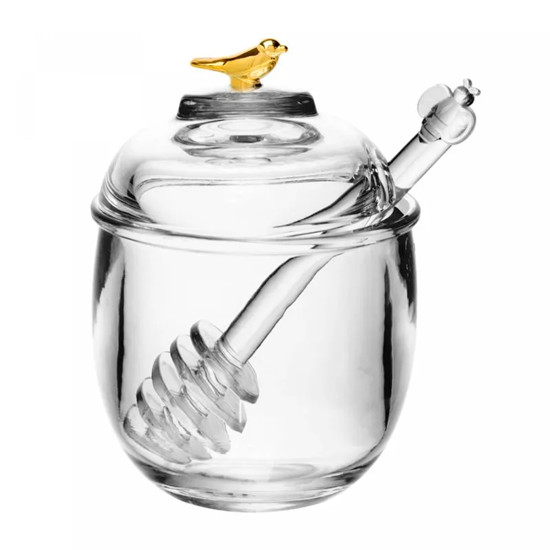 Imagem MELEIRA GOLDEN BIRD 150ML EM CRISTAL ECOLÓGICO COM PEGADOR E TAMPA - WOLFF