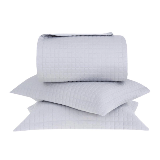 Imagem COLCHA SUPER KING E 2 PORTA TRAVESSEIROS BUD NEW VISION EM ALGODÃO PRATA - BUDDEMEYER