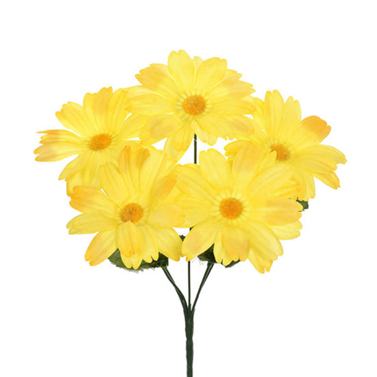 Imagem BUQUÊ DECORATIVO DE FLOR DÁLIA AMARELA EM PLÁSTICO MOLDÁVEL 27X15 CM - GRILLO