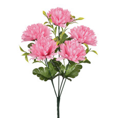 Imagem de BUQUÊ DECORATIVO DE CRISÂNTEMO ROSA EM PLÁSTICO MOLDÁVEL 35X11 CM - GRILLO - Grillo Ltda