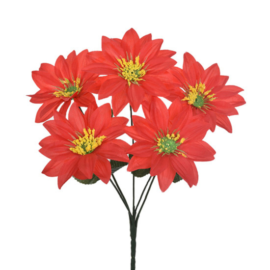 Imagem BUQUÊ DECORATIVO DE FLOR DE GERBERA ESTRELA VERMELHA EM PLÁSTICO 30X15 CM - GRILLO