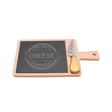 Imagem de TÁBUA EM BAMBÚ COM PEDRA NATURAL E FACA PARA QUEIJO 28X15X2 CM - CROSS - Cross Comercial Ltda