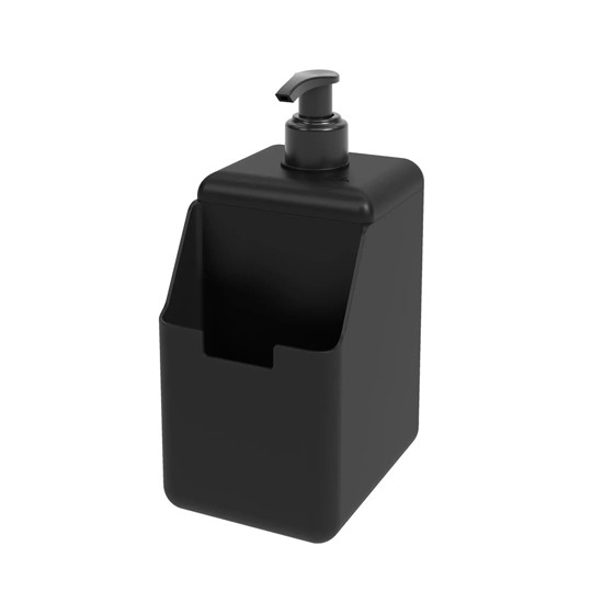 Imagem DISPENSER PARA DETERGENTE E ESPONJA SINGLE 500ML EM POLIPROPILENO PRETO - COZA