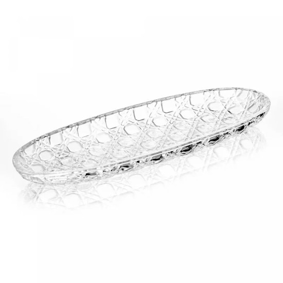 Imagem TRAVESSA OVAL VICHY EM CRISTAL ECOLÓGICO 30X10X2 CM - LYOR