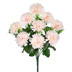 Imagem de BUQUÊ DECORATIVO DE CRISÂNTEMO CREME ROSA EM PLÁSTICO MOLDÁVEL 40X22 CM - GRILLO - Grillo Ltda