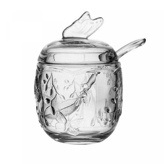 Imagem AÇUCAREIRO COM COLHER 220ML NEW BUTTERFLY EM CRISTAL ECOLÓGICO 11X10X10 CM - LYOR