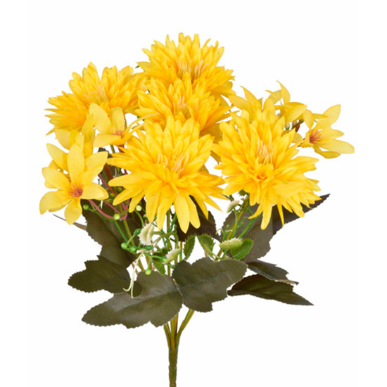 Imagem BUQUÊ MISTO AMARELO DE GERBERA E LÍRIO DECORATIVO EM PLÁSTICO MOLDÁVEL - GRILLO