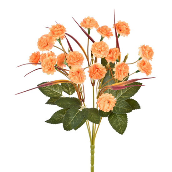 Imagem BUQUÊ DECORATIVO DE MINI CRISÂNTEMO LARANJA EM PLÁSTICO MOLDÁVEL 30X18 CM - GRILLO