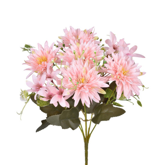 Imagem BUQUÊ MISTO SALMÃO DE GERBERA E LÍRIO DECORATIVO EM PLÁSTICO MOLDÁVEL - GRILLO