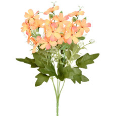 Imagem de BUQUÊ DE FLORES DE OLEANDRO LARANJA DECORATIVO EM PLÁSTICO MOLDÁVEL 34X13 CM - GRILLO - Grillo Ltda