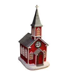Imagem de IGREJA DECORATIVA EM RESINA COLORIDA 36X14X19 CM - CROSS - Cross Comercial Ltda