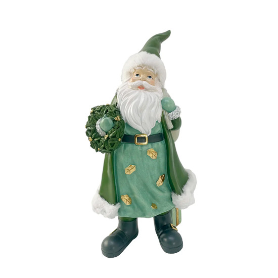 Imagem PAPAI NOEL DECORATIVO EM RESINA VERD MINT 41X22X18 CM - CROSS