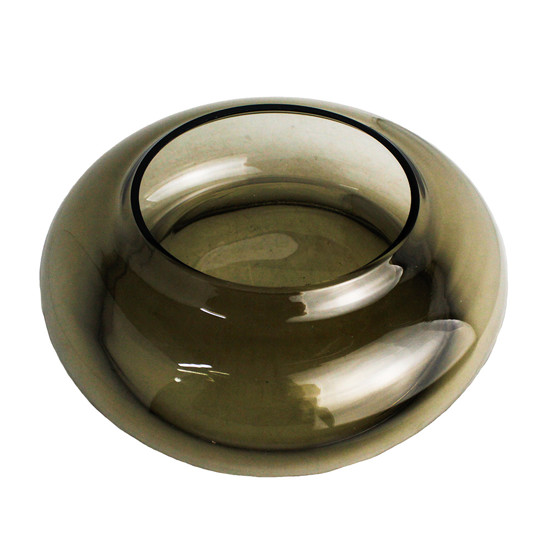 Imagem CENTRO DE MESA REDONDO TRANSPARENTE DECORATIVO EM VIDRO 27X9 CM - CROSS