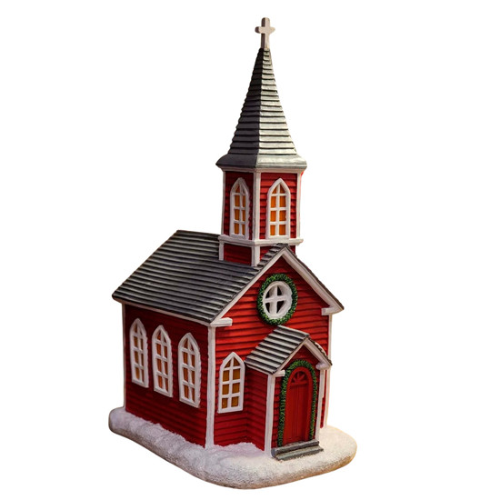 Imagem IGREJA DECORATIVA EM RESINA COLORIDA 36X14X19 CM - CROSS