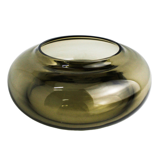 Imagem CENTRO DE MESA REDONDO TRANSPARENTE DECORATIVO EM VIDRO 27X9 CM - CROSS