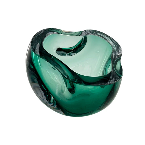Imagem VASO DE VIDRO VERDE DECORATIVO ESTILO MURANO 13X16X16 CM - CROSS