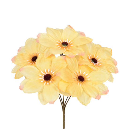 Imagem BUQUÊ DE DÁLIA AMARELO OUTONO DECORATIVO EM PLÁSTICO MOLDÁVEL 33X22 CM - GRILLO