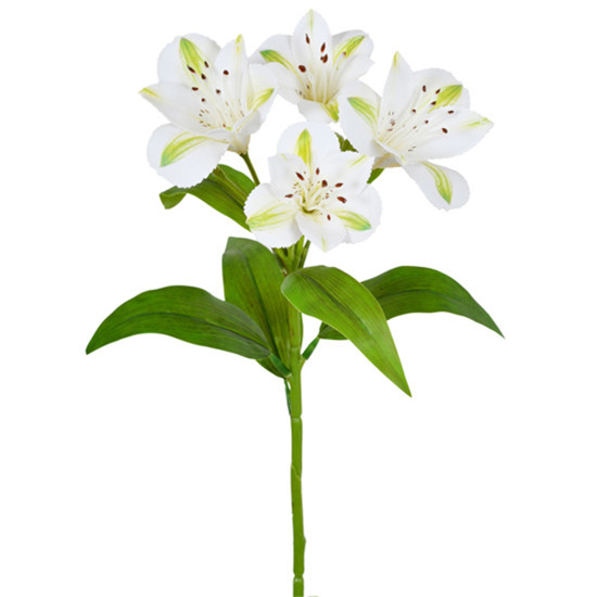Imagem HASTE DECORATIVA PERMANENTE AMARÍLIS SPRAY BRANCA EM PLÁSTICO 47X17 CM - GRILLO