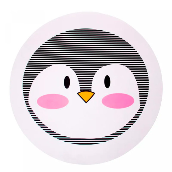 Imagem LUGAR AMERICANO REDONDO COM ESTAMPA DE PINGUIM EM PLÁSTICO 38X38 CM - LYOR