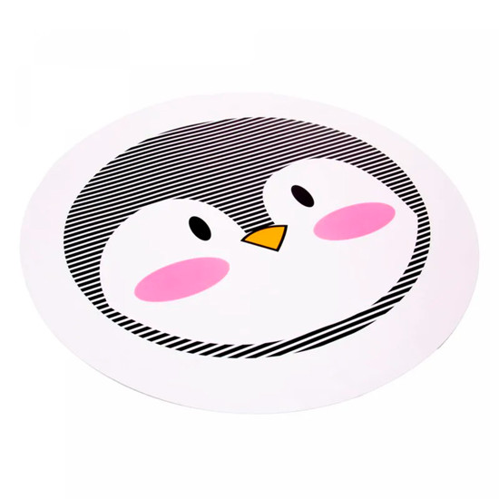 Imagem LUGAR AMERICANO REDONDO COM ESTAMPA DE PINGUIM EM PLÁSTICO 38X38 CM - LYOR