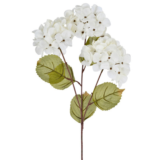 Imagem HASTE DECORATIVA EM PLÁSTICO MOLDÁVEL DE HORTÊNSIA CREME 71X26 CM - GRILLO