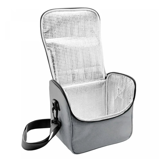 Imagem BOLSA TÉRMICA EASY LIFE CINZA EM POLIÉSTER 22X20X16 CM - LYOR