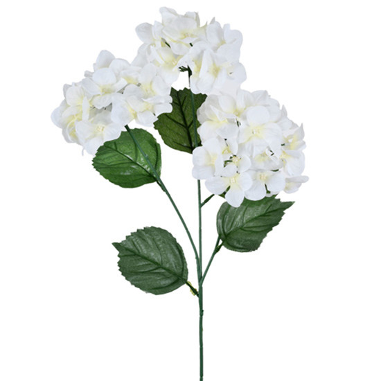 Imagem HASTE DECORATIVA DE HORTÊNSIA CREME EM PLÁSTICO MOLDÁVEL 71X20CM - GRILLO