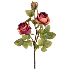 Imagem de HASTE DECORATIVA EM PLÁSTICO MOLDÁVEL DE ROSAS COR FERRUGEM 73X22 CM - GRILLO - Grillo Ltda