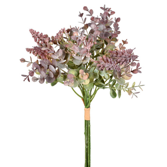 Imagem RAMALHETE MISTO DE EUCALIPTO LAVANDA EM PLÁSTICO MOLDÁVEL 33X20 CM - GRILLO