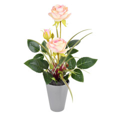 Imagem de ARRANJO EM PLÁSTICO DE ROSAS E BOTÕES COR ROSA COM FOLHAGEM VERDE - GRILLO - Grillo Ltda