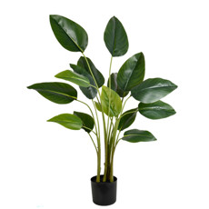 Imagem de PLANTA STRELITZIA VERDE DECORATIVA EM PLÁSTICO COM POTE 90X65 CM - GRILLO - Grillo Ltda