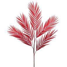 Imagem de HASTE DECORATIVA DE FOLHAS VERMELHAS DE PALMEIRA EM PLÁSTICO MOLDÁVEL - GRILLO - Grillo Ltda