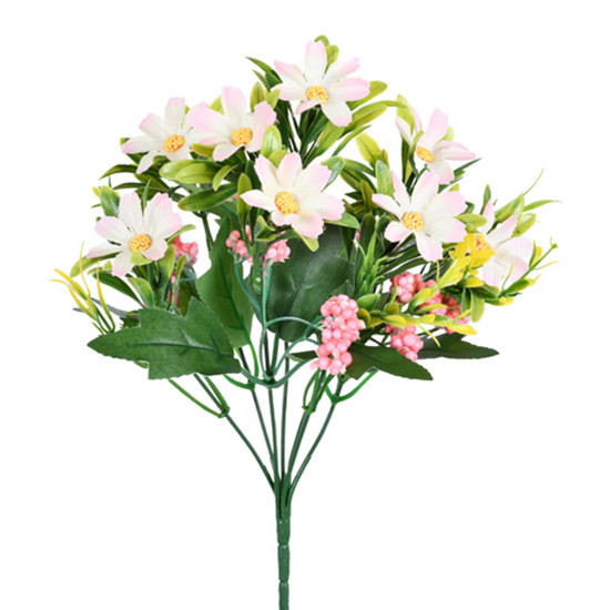 Imagem BUQUÊ DECORATIVO DE MARGARIDA ROSA EM PLÁSTICO MOLDÁVEL 30X11 CM - GRILLO
