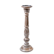 Imagem de CASTIÇAL ESPARTA DECORATIVO EM MADEIRA 68X12X12 CM - FLORAL ATLANTA - Floral Atlanta Ind E Com Ltda