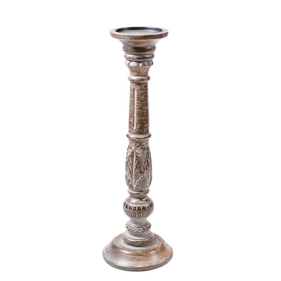 Imagem CASTIÇAL ESPARTA DECORATIVO EM MADEIRA 68X12X12 CM - FLORAL ATLANTA