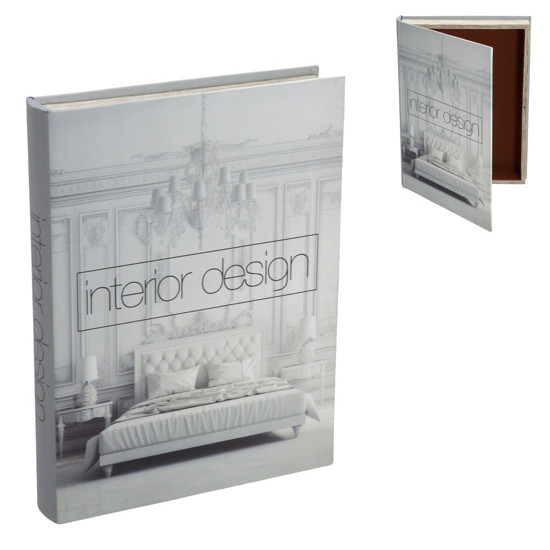 Imagem CAIXA LIVRO DECORATIVA EM MDF REVESTIDA EM TECIDO 5X36X27 CM - MABRUK