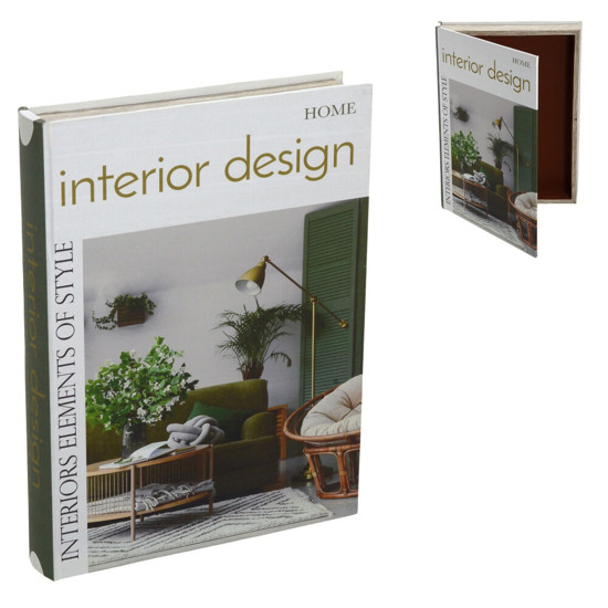 Imagem CAIXA LIVRO DECORATIVA EM MDF REVESTIDA EM TECIDO 5X36X27 CM - MABRUK