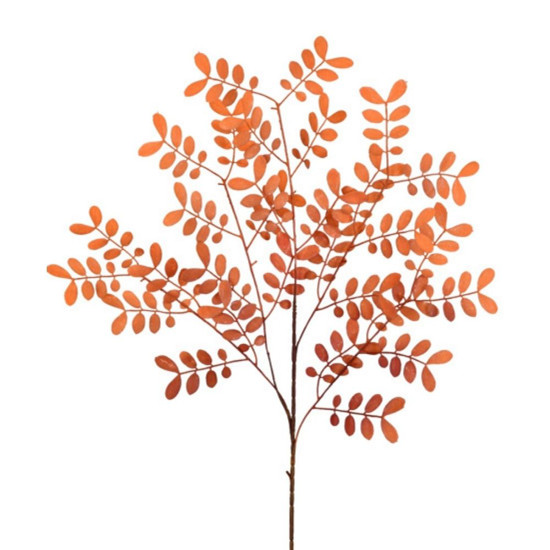 Imagem HASTE DECORATIVA DE FOLHAS LARANJA VERDE EM PLÁSTICO MOLDÁVEL 95X22 CM - GRILLO