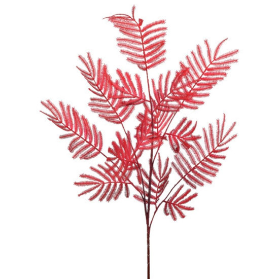 Imagem HASTE DECORATIVA DE SAMAMBAIA VERMELHA EM PLÁSTICO MOLDÁVEL 88X20 CM - GRILLO