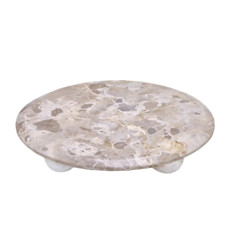 Imagem de CENTRO DE MESA DECORATIVO EM PEDRA NATURAL BEGE 8X32X32 CM - MABRUK - Mabruk Importacao E Comercio Ltda