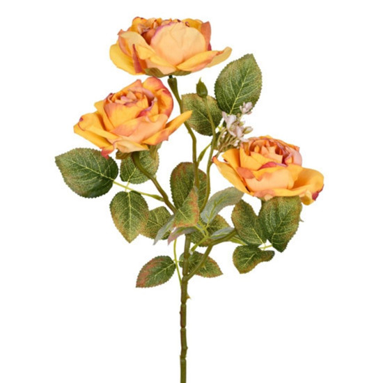 Imagem HASTE DECORATIVA DE ROSA NA COR AMARELA EM PLÁSTICO MOLDÁVEL 55X17 CM - GRILLO