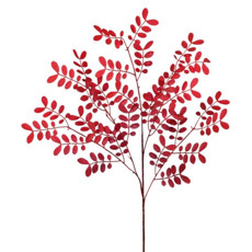 Imagem de HASTE DECORATIVA DE FOLHAS VERMELHAS EM PLÁSTICO MOLDÁVEL 95X22 CM - GRILLO - Grillo Ltda