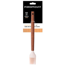 Imagem de PINCEL DE SILICONE COR CREME COM CABO DE MADEIRA 29X4X4 CM - PARAMOUNT INDUSTRIA - Paramount Ind E Com De Plast Ltda