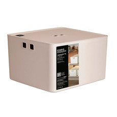 Imagem de ORGANIZADOR 36,2L CREME EM PLÁSTICO COM TAMPA 24X49X35 CM - PARAMOUNT INDUSTRIA - Paramount Ind E Com De Plast Ltda