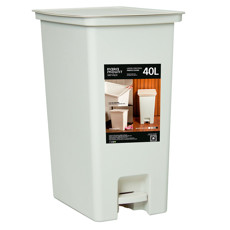 Imagem de LIXEIRA 40L EM PLÁSTICO CREME COM PEDAL 54X29X41 CM - PARAMOUNT INDUSTRIA - Paramount Ind E Com De Plast Ltda