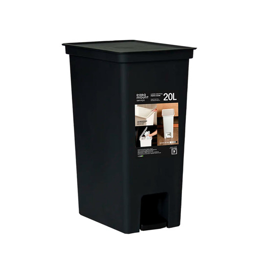 Imagem LIXEIRA 20L EM PLÁSTICO PRETO COM PEDAL 44X23X32 CM - PARAMOUNT INDUSTRIA