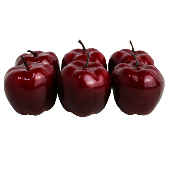 Imagem PACOTE DE 6 MINI MAÇÃS VERMELHAS EM PLÁSTICO 5 CM - GRILLO 59019